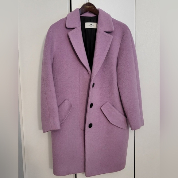 Women's Lilac Wool Coat Coach - Picture 2 of 5